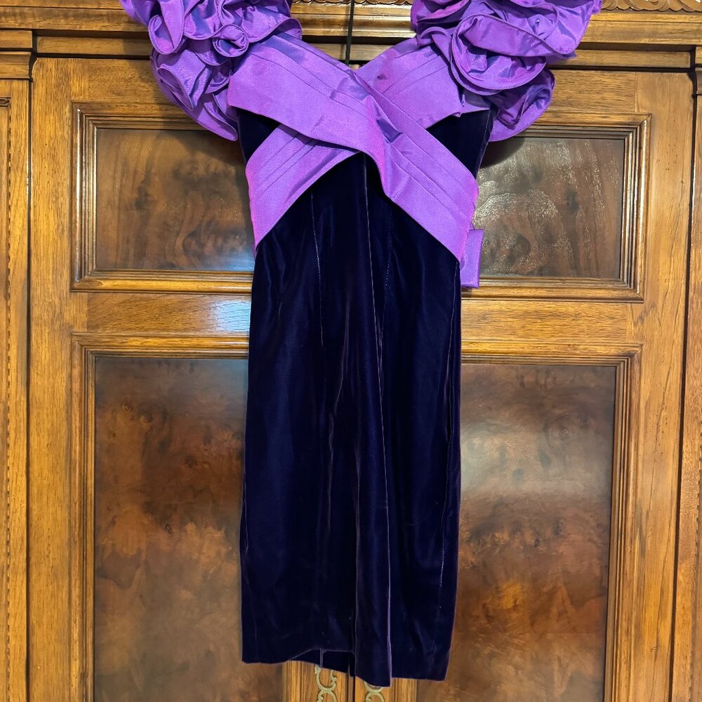 Vintage AJ Bari velvet and taffeta cocktail dress